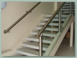 Stairs with open risers Stainless and Glass Balustrade