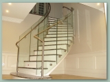 Curved Glass balustrade Marble Steps